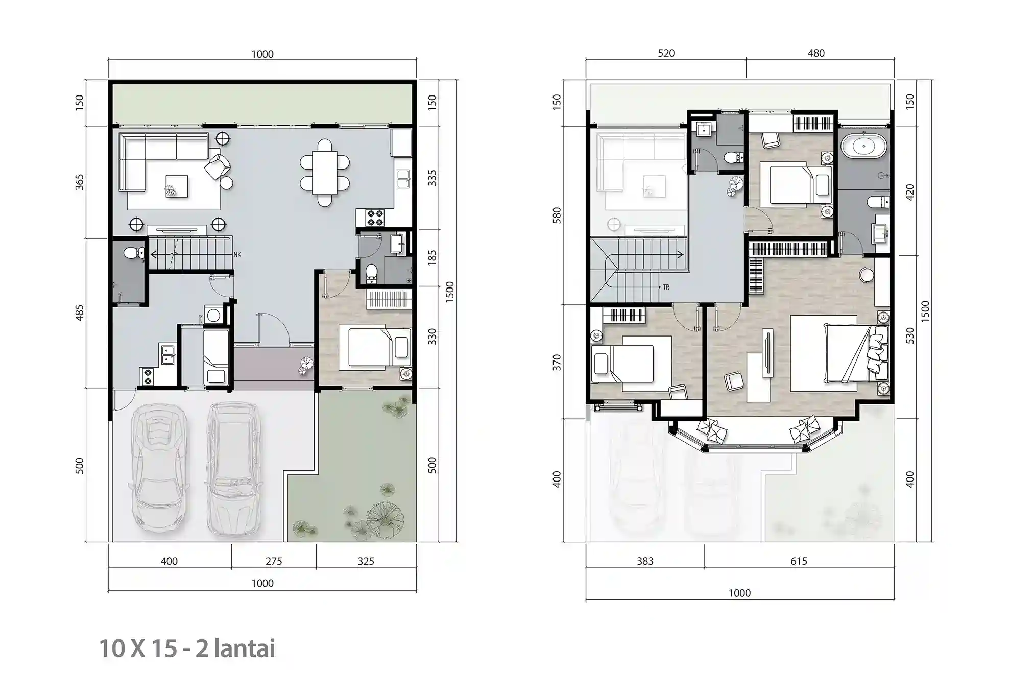 Floor plan for Louise 10×15 2F